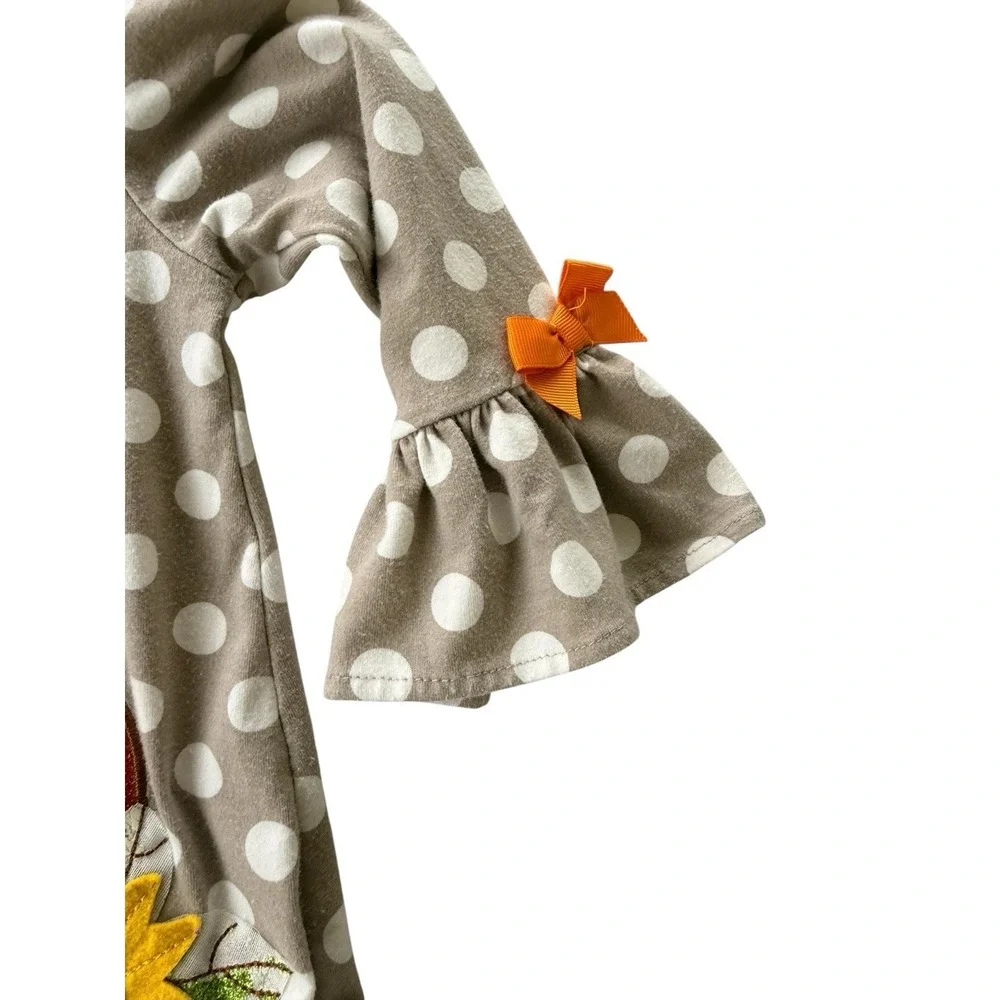 Rare Editions Girls 5‎ Fall Pumpkins Holiday 2pc Outfit Shirt Leggings Set
